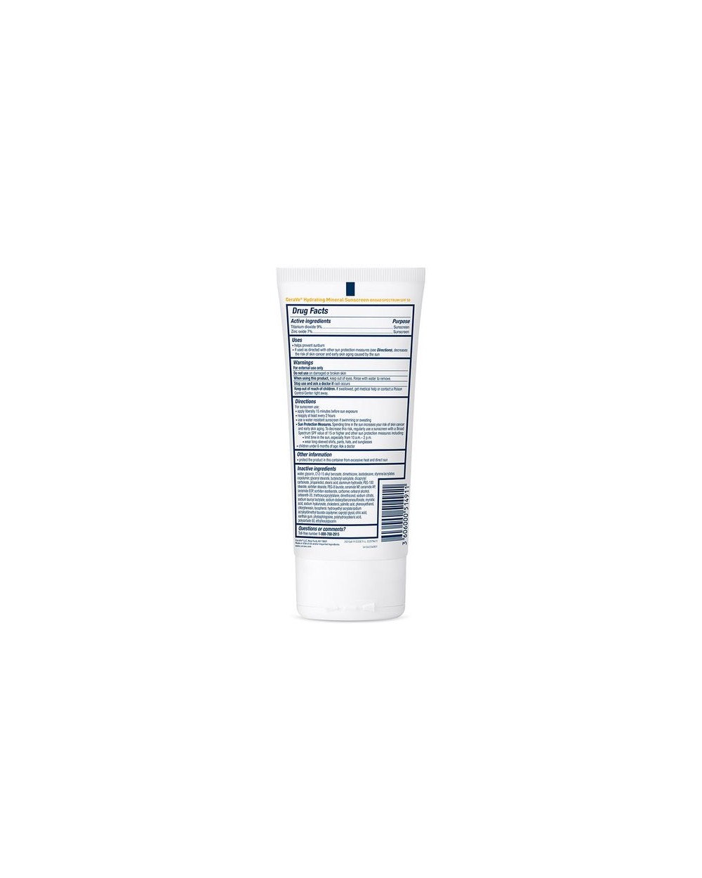 CeraVe Hydrating Mineral Sunscreen SPF 50 Body Lotion